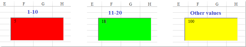 لون مربع نص المستند على أساس القيمة 5