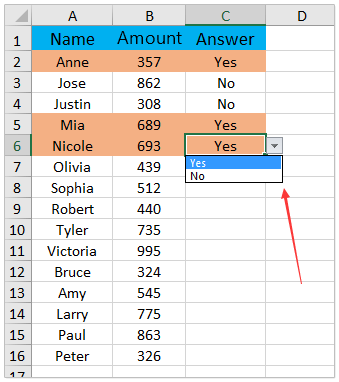 doc excel yes no drop down list with color 02