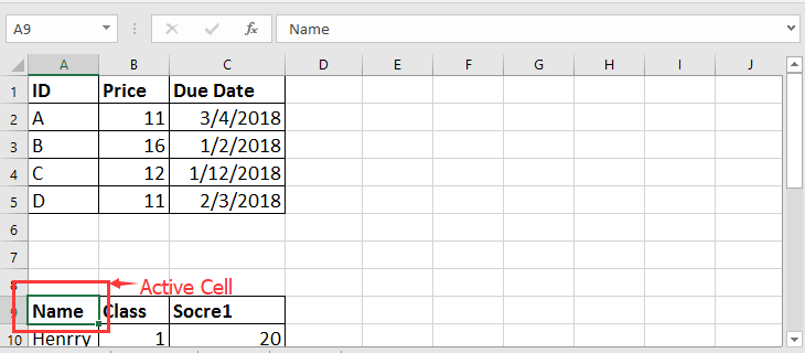 How to display the active cell in top left in Excel screen?