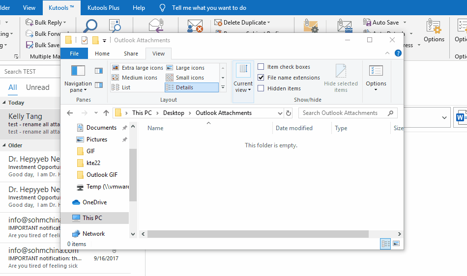 添付ファイルを複数のメールに保存するkto9