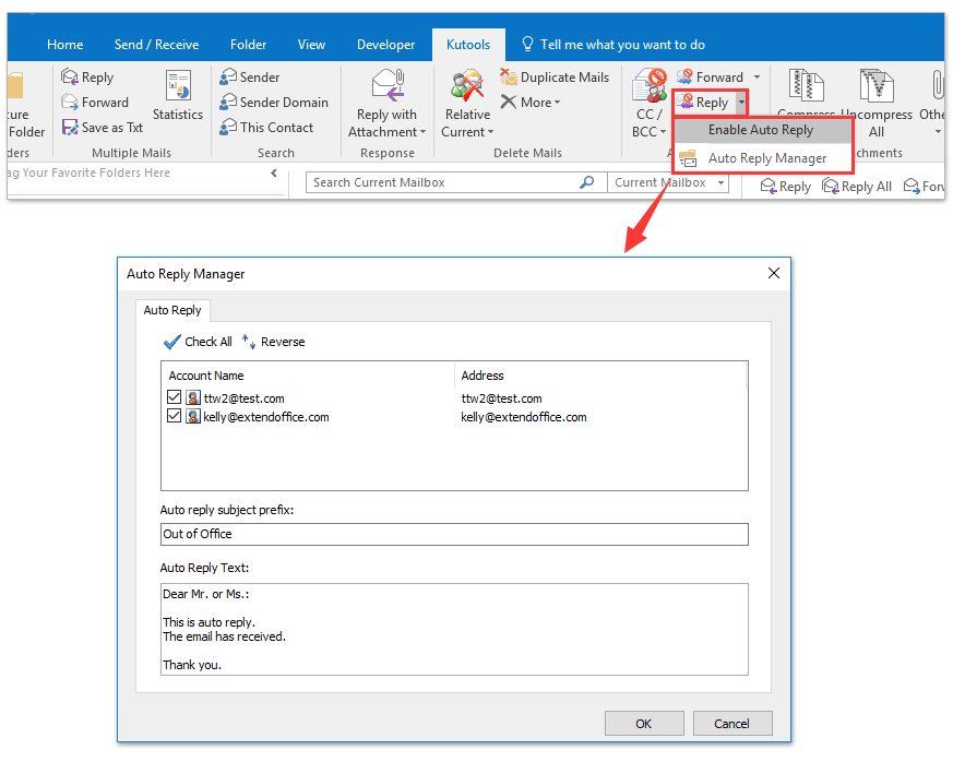 How To Set Out Of Office automatic Reply In Outlook 
