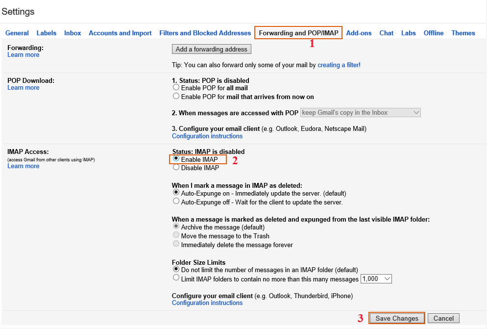 How to add gmail account to outlook using imap 
