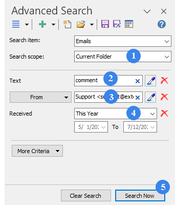 How to use the Advanced Search in Outlook?