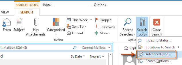 How to use the Advanced Search in Outlook?