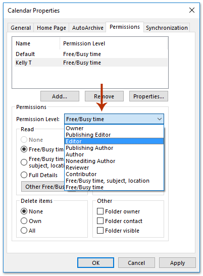 How to allow others to view or edit your calendar items/meetings in How to allow others to view or edit your calendar items/meetings in