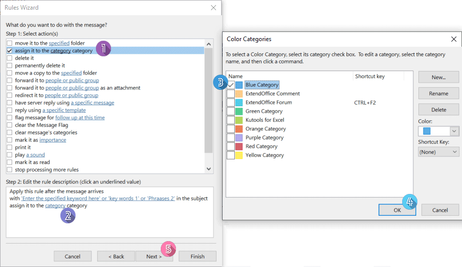 How to automatically color categorize emails based on subject in Outlook?