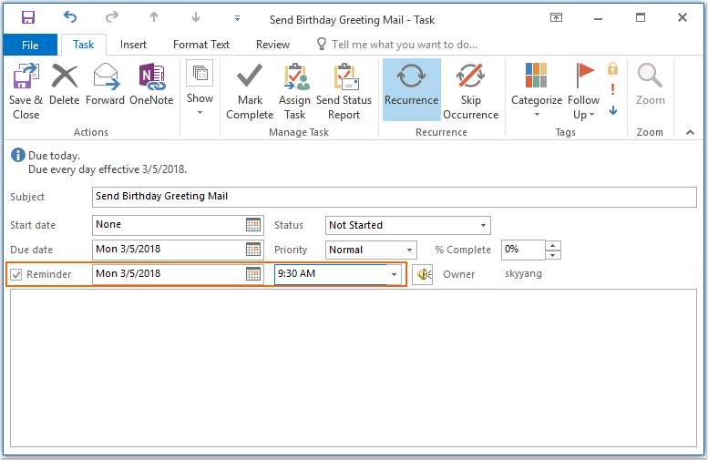 How to send a greeting message to a contact automatically if his