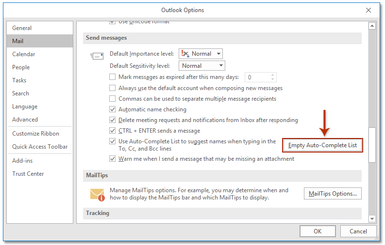 How to clear autocomplete cache in outlook 
