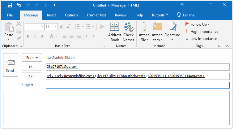 How to copy all recipients from one/multiple emails in Outlook?