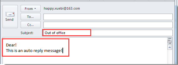 How to set up auto reply (out of office) in outlook?