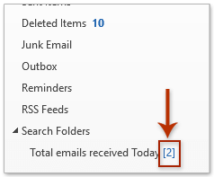 How to count total number of incoming emails per day in Outlook?
