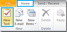 how to set up a task in outlook