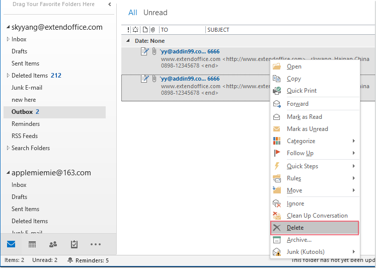 How To Delete Email Stuck In Outbox Of Outlook 