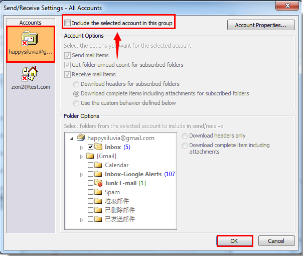 How to temporally disable account without deleting in Outlook?