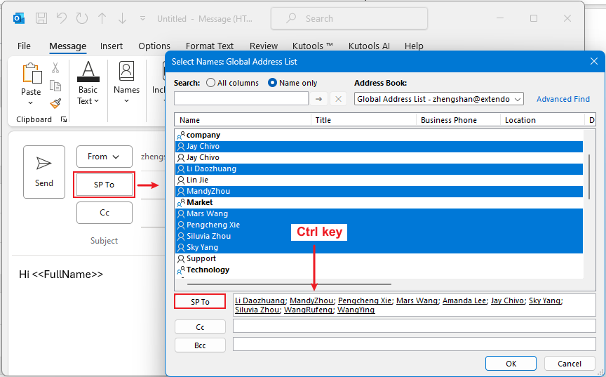 How to send personalized mass emails in Outlook?