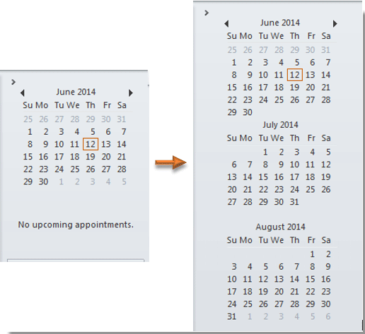 How To View Or Show Multiple Calendar Months In Outlook Date Navigator 