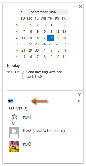 the screenshot of step about adding contacts to favorites when searching in To-Do Bar in Outlook 2013 1