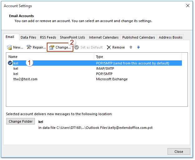 How to find port number of POP3/IMAP email in Outlook?