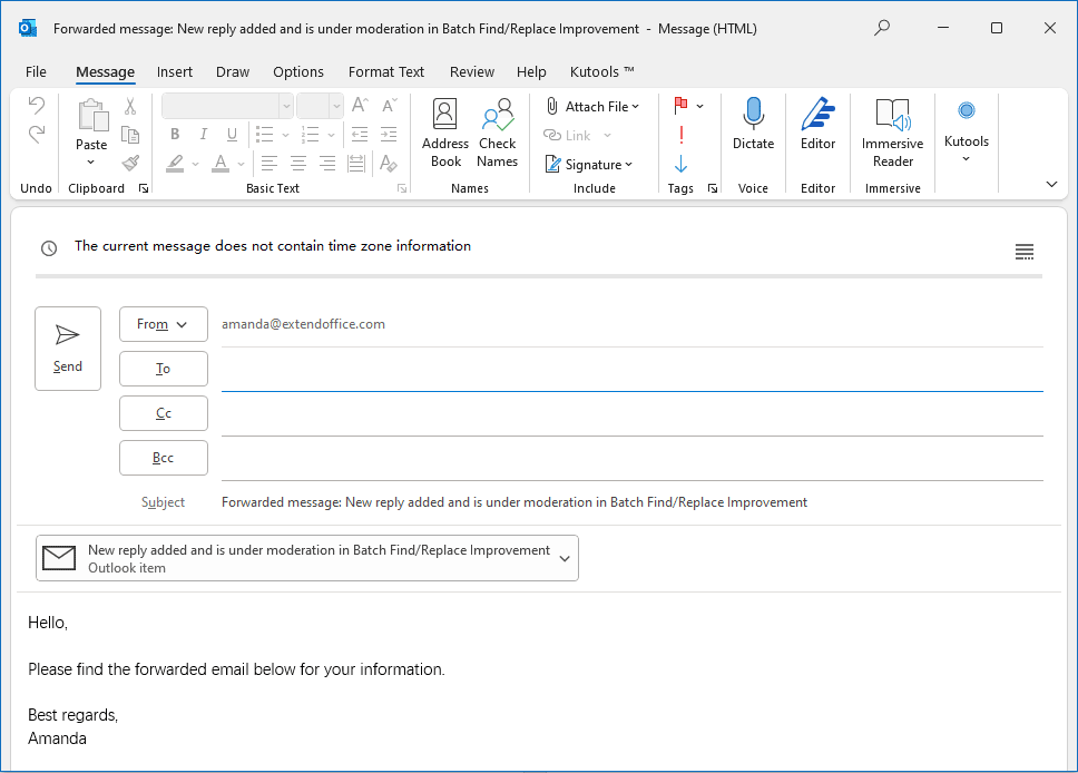 How to forward messages as attachments in Outlook?