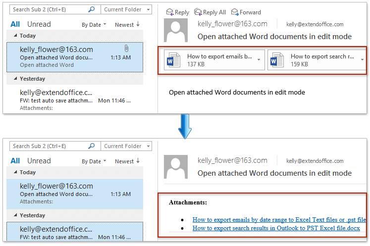 How to insert/replace attachments as hyperlinks in Outlook?