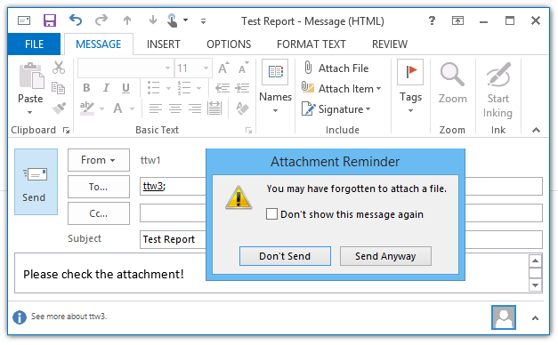 Outlook Auto Reminder When Forgetting Attachments In Messages 2023 