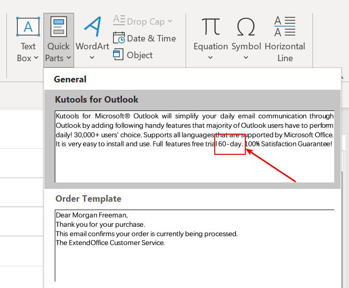 How to Rename and Edit Quick Parts Entries in Outlook?