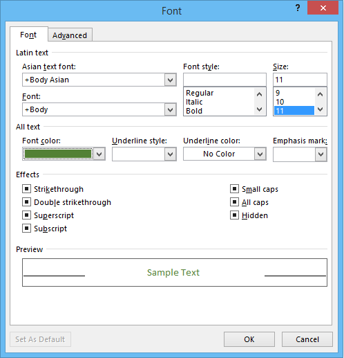 How to configure the font size and color for replying in Outlook?