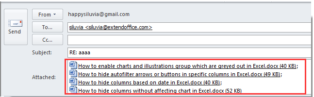 Email Attachment Using Excel Vista