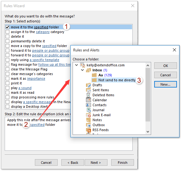 How to set a rule where my name is not in To or Cc field in Outlook?