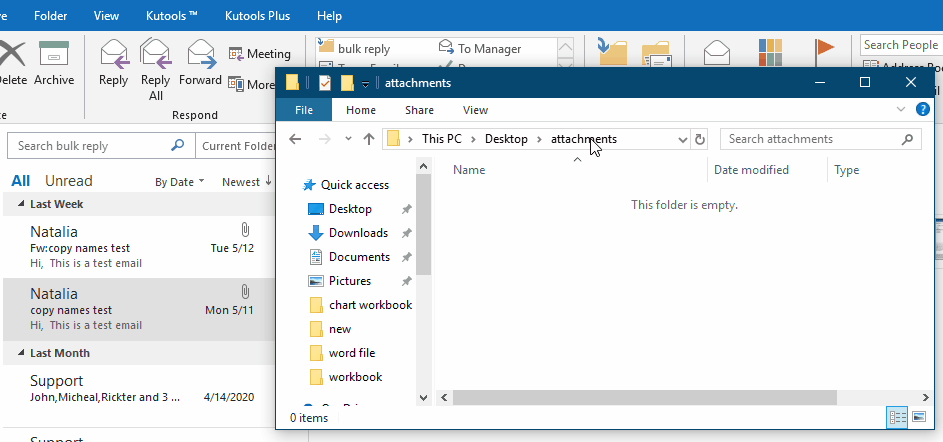 How to save all attachments from email messages in Outlook?