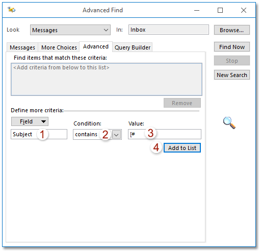 How to search with escape special characters in outlook 
