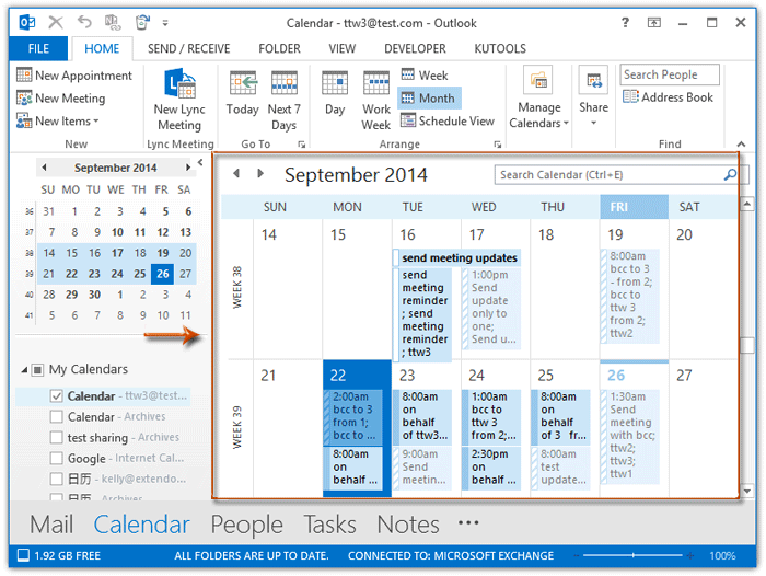 How to show Calendar in twoweek view in Outlook?