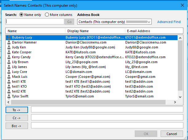 How to sort recipients by last name or first name alphabetically in ...