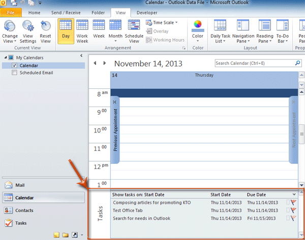 How tasks to calendar in Outlook?