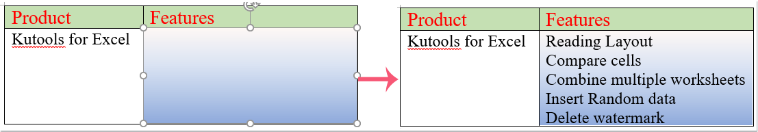 How to apply gradient fill to a table in a Word document?