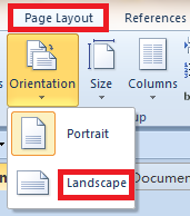 can you change layout of one page in word