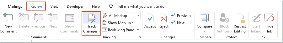 doc copiar cambios de seguimiento a Outlook 1