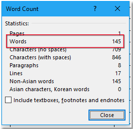 doc count words in active document 2