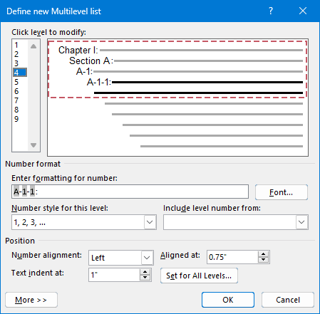 Apply and create custom multilevel Lists in Word – Step by step tutorial