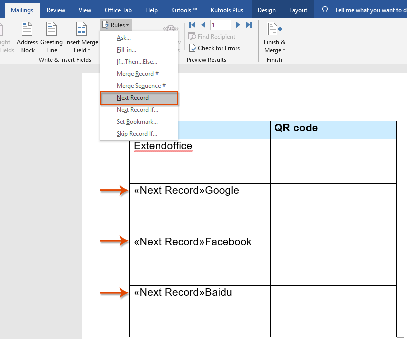 How to create a QR code in a Word document?