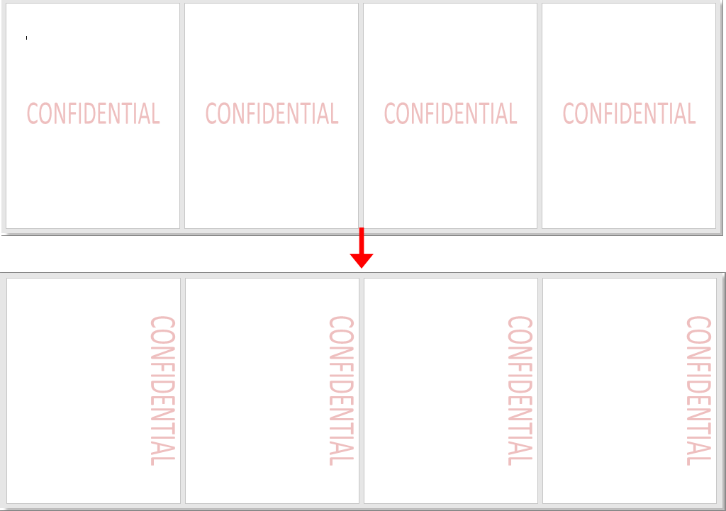 How to place watermarks in a vertical position in Word document?