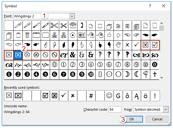 How to quickly insert checkbox symbol into Word document?