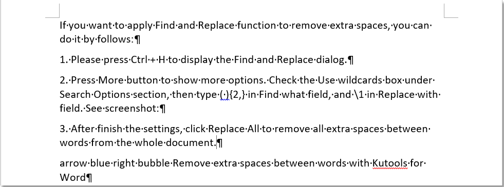 doc remove extra spaces 8