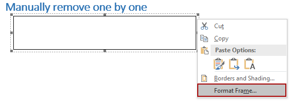 Format Frame option