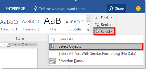 How to select multiple shapes or objects in Word?