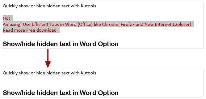 How to show or hide all hidden text quickly in Word?