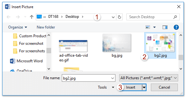 How to apply/insert background image to only one page in Word?