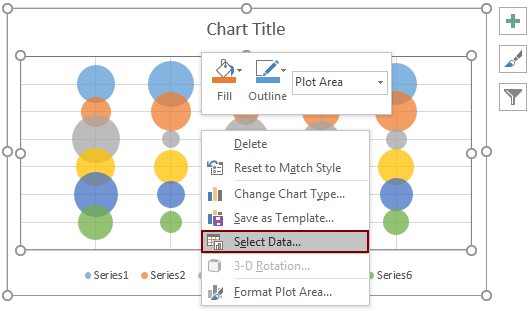 Create a matrix bubble chart in Excel
