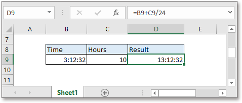 Excel Formula: Add hours to time