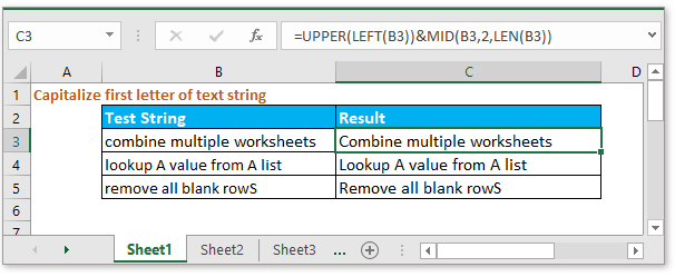 Fórmula de Excel: escriba en mayúscula la primera letra de la cadena de